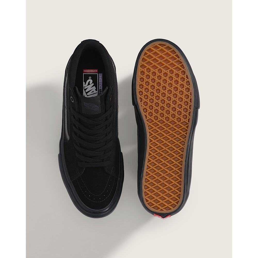 VANS MEN'S 9 SK8-HI TRIPLE BLACK SUEDE HI TOP SNEAKER VN000D5IBKA NIB - Picture 3 of 7
